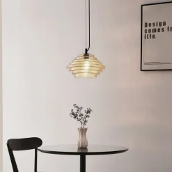 Lindby pendellampe Orliana, Ø 35 cm, ravfarvet, glas