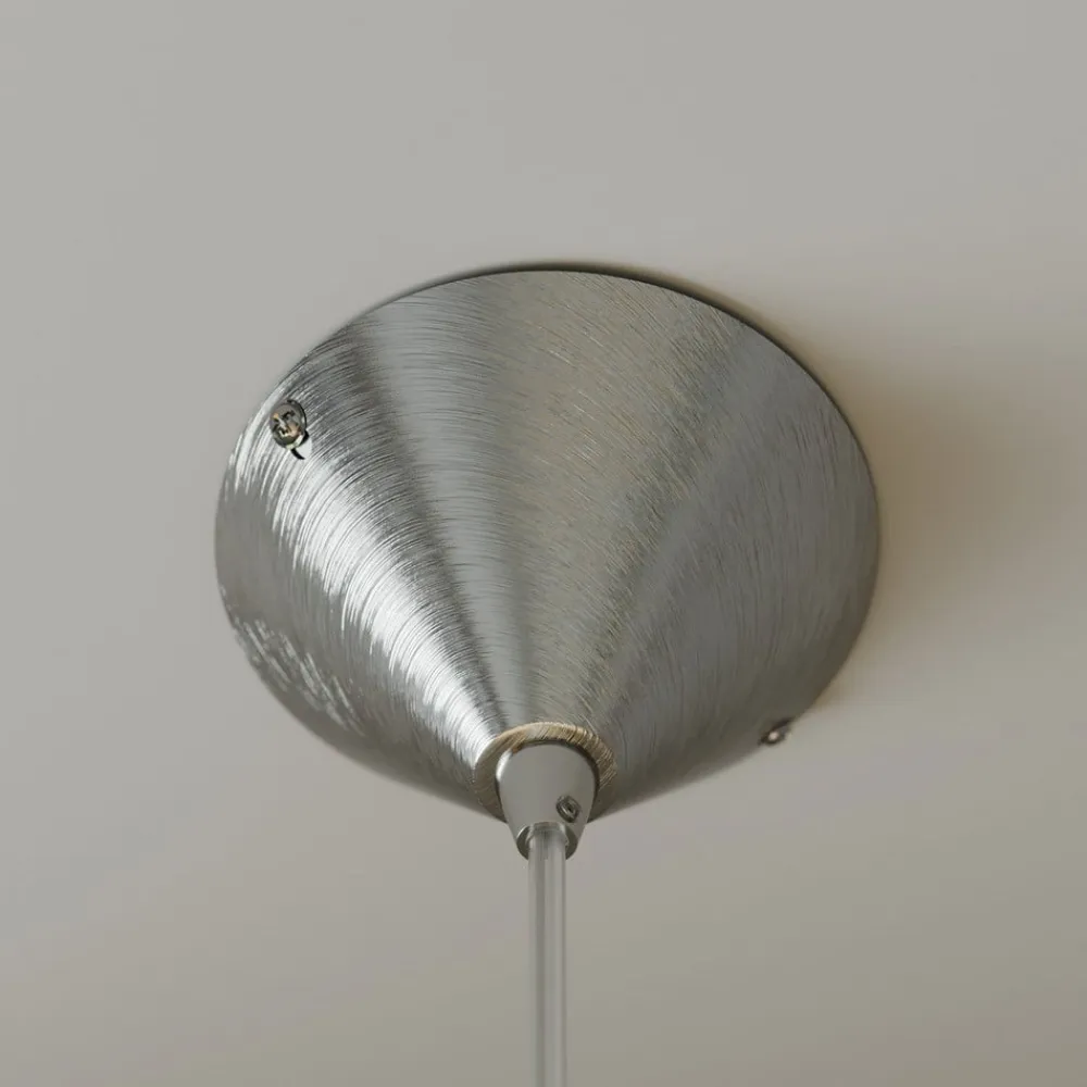 Lindby pendellampe Petra, hvid, glas, Ø 40 cm, kegle, E27