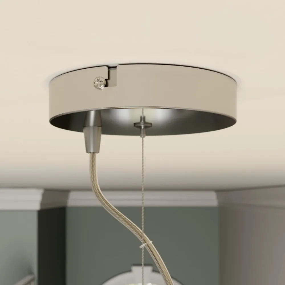 pendellampe Pikka, hvid, tekstil, Ø 50 cm, E27^Lindby Best