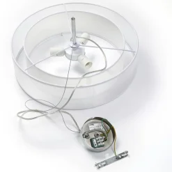 pendellampe Pikka, hvid, tekstil, Ø 50 cm, E27^Lindby Best