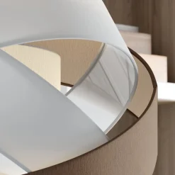 pendellampe Simaria, brun/grå/hvid, Ø 60 cm, E27^Lindby