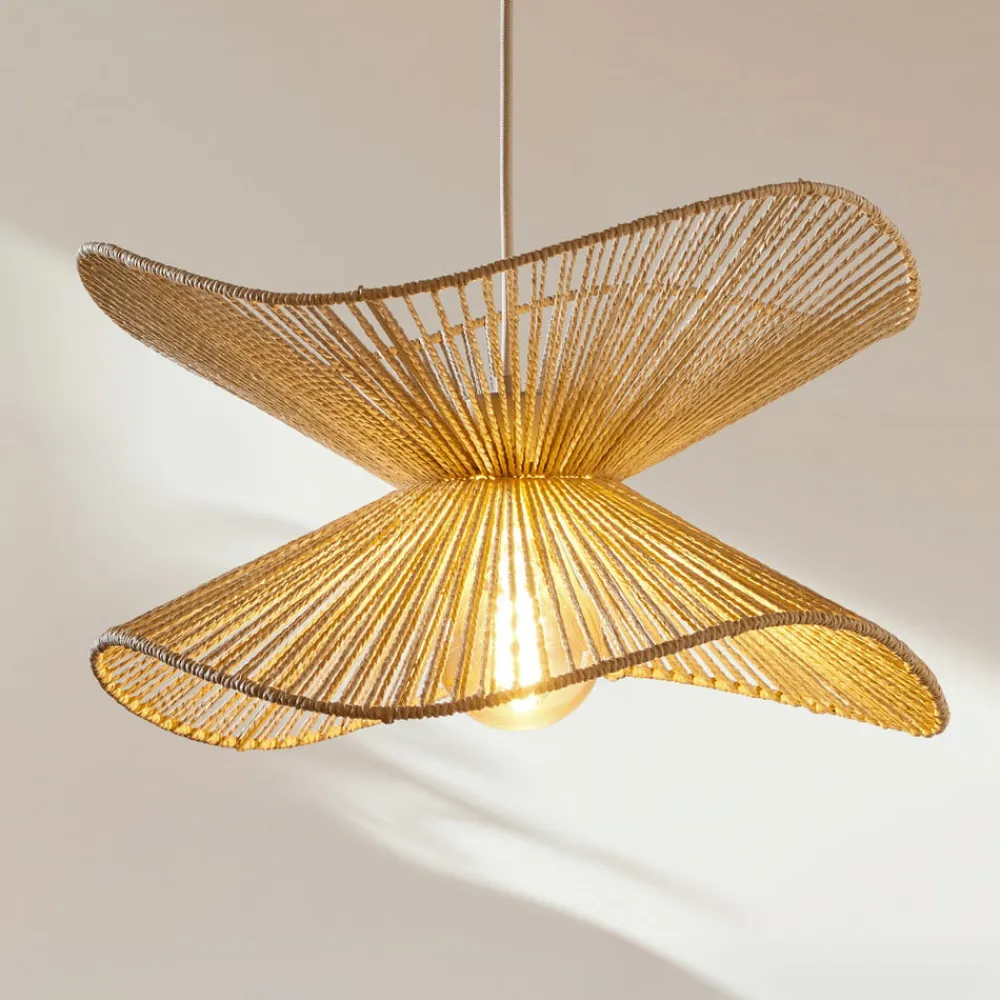 pendellampe Valdorin, beige, papir, Ø 40 cm, E27^Lindby Hot