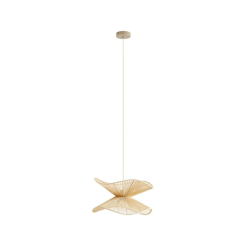 pendellampe Valdorin, beige, papir, Ø 40 cm, E27^Lindby Hot