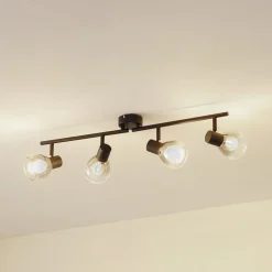 Pendura loftlampe, 4 lyskilder, sort, glas^Lindby Clearance