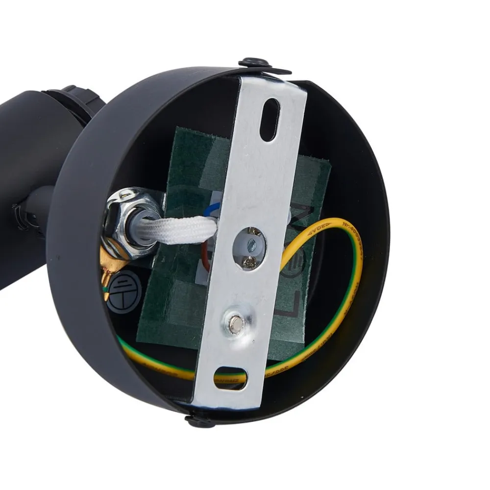 Lindby Væglamper>Pendura væglampe, Ø 9 cm, sort, glas