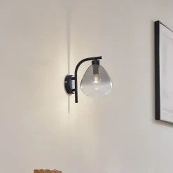 Pendura væglampe, Ø 15 cm, sort, glas^Lindby Outlet