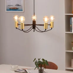 Lindby Lysekroner>Prospa lysekrone i sort og messing