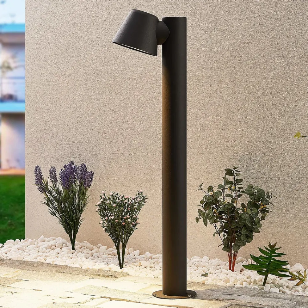 Lindby Terrassebelysning|Gadebelysning>pullert Ileyna, antracit, metal, 70 cm