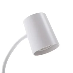 Lindby Radka bordlampe, hvid, plast, GU10, fleksibel arm