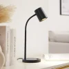 Lindby Arbejdsrum/Kontor|Bordlamper>Radka bordlampe, sort, plast, fleksibel arm