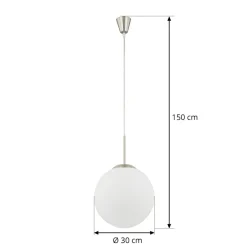 Rhona pendellampe, opalglaskugle, 30 cm^Lindby Best