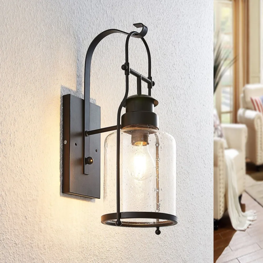 Rozalie væglampe, sort, metal, lygte, 44cm^Lindby Hot