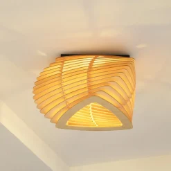 Sanza loftlampe, 50 cm, træ, buet^Lindby New