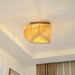 Sanza loftlampe, 50 cm, træ, buet^Lindby New