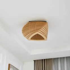 Sanza loftlampe, 50 cm, træ, buet^Lindby New