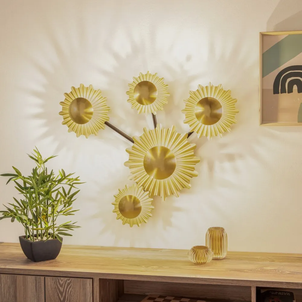 Lindby Væglamper|Væglamper>Senmia væglampe, guld, 5 lyskilder