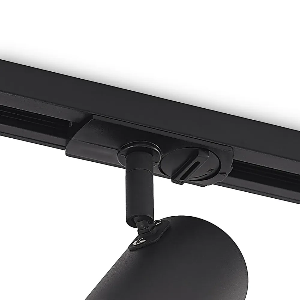 Lindby Arbejdsrum/Kontor|Gang>skinnespot Linaro, GU10, Ø 6 cm, sort, 1-faset