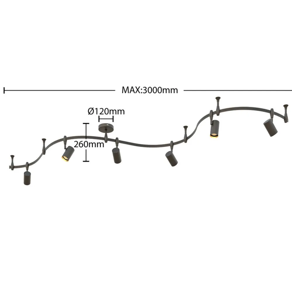 Lindby skinnesystem Delila, sort, fleksibel brug
