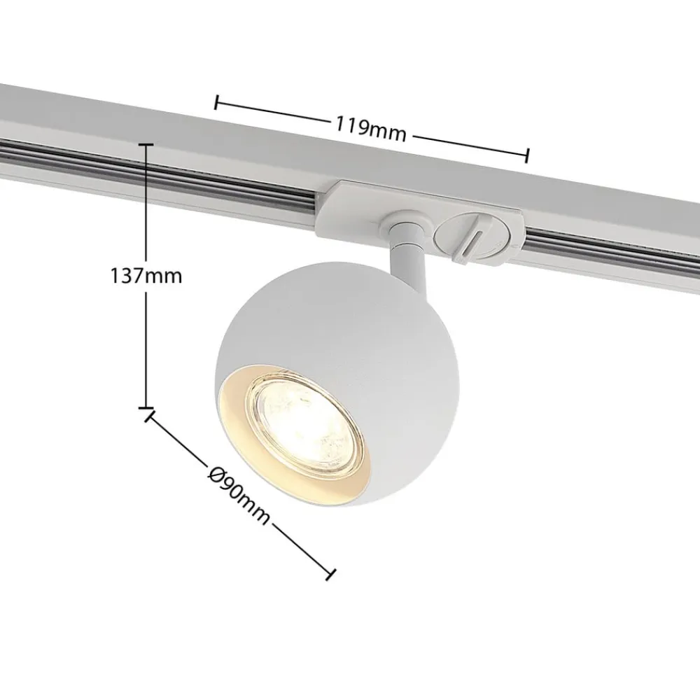 Lindby Skinnesystem>skinnesystem Linaro, GU10, 4 lyskilder, hvid, Ø 9 cm