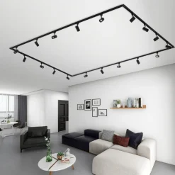 Lindby Skinnesystem>skinnesystem Linaro, GU10, 18-lys, sort