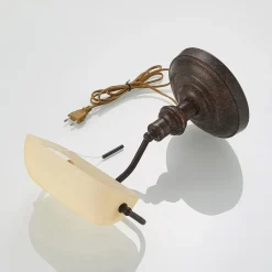 skrivebordslampe Profina, 39 cm, rustbrun, stål^Lindby Hot