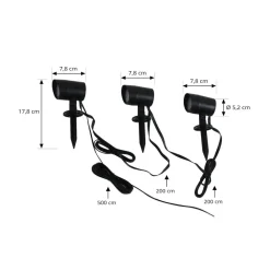 Smart LED jordspydsspot Nycta, RGB, Tuya, sæt med 3 stk^Lindby Best