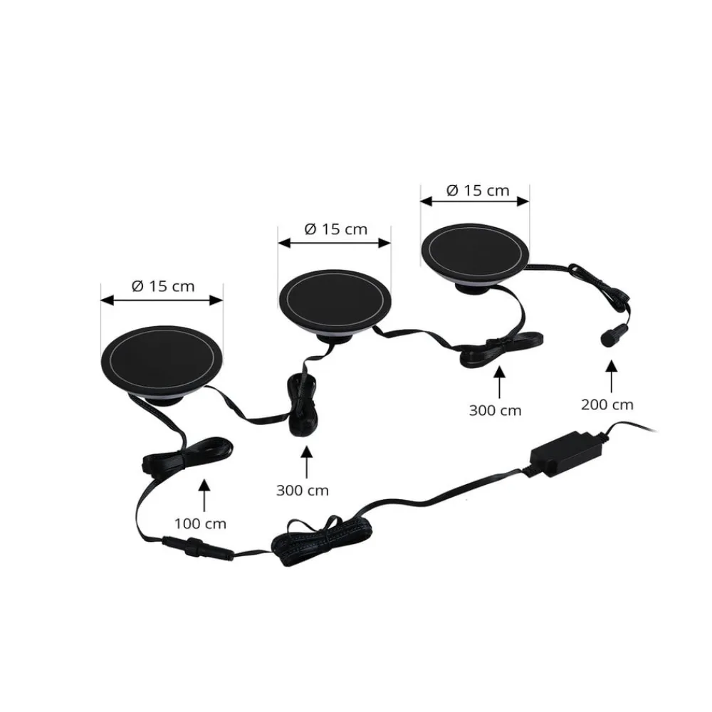 Lindby Smart LED jordspydslys Thalas, CCT ,RGB, Tuya, 3 enheder