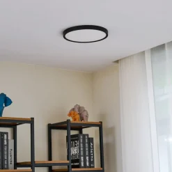 Lindby Smart LED loftlampe Pravin, Ø 30 cm, CCT, sort