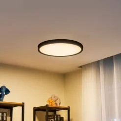 Lindby Loftlamper|Loftlamper>Smart LED loftlampe Pravin, Ø 50 cm, CCT, sort