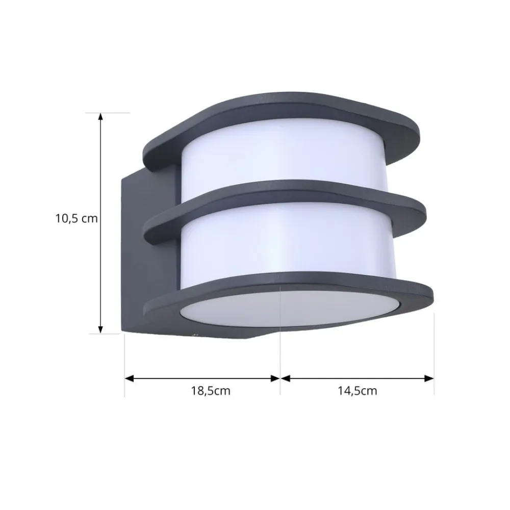Lindby Væglamper>Smart LED udendørs væglampe Fyra, rund, CCT, RGB, Tuya