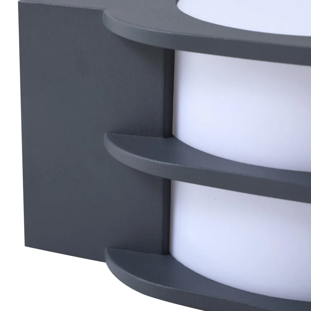 Lindby Væglamper>Smart LED udendørs væglampe Fyra, rund, CCT, RGB, Tuya