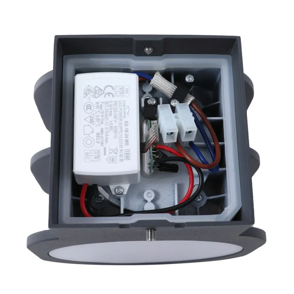 Lindby Væglamper>Smart LED udendørs væglampe Fyra, rund, CCT, RGB, Tuya