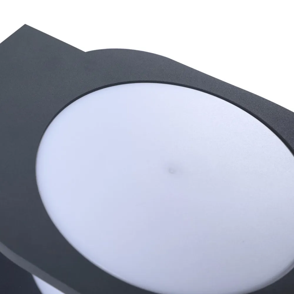 Lindby Væglamper>Smart LED udendørs væglampe Fyra, rund, CCT, RGB, Tuya