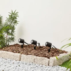 Lindby Udendørs Spot>Smart LED udendørsspot Nymo, CCT, RGB, Tuya, sæt med 3 stk