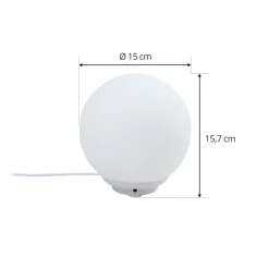 Lindby Smart LED-bordlampe Cosmia, hvid, glas, Tuya