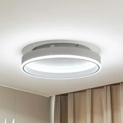 Smart LED-loftslampe Yasmen, hvid, metal, CCT, Tuya^Lindby Online