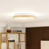Lindby Loftlamper>Smart LED-loftslampe Mirren træ Ø49,5 cm CCT Tuya