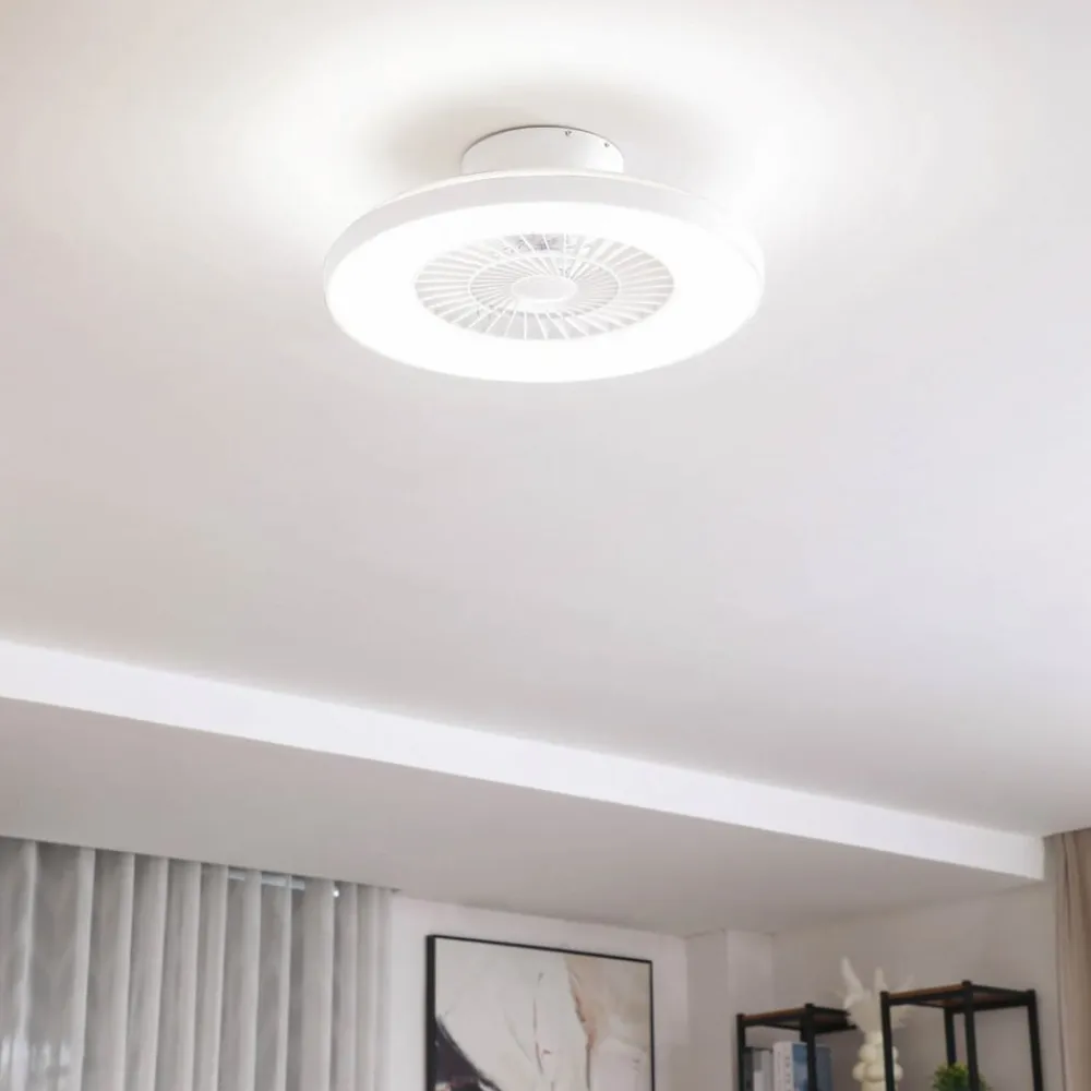 Lindby Smart LED-loftventilator Paavo, hvid, støjsvag, Tuya