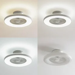 Lindby Smart LED-loftventilator Paavo, hvid, støjsvag, Tuya