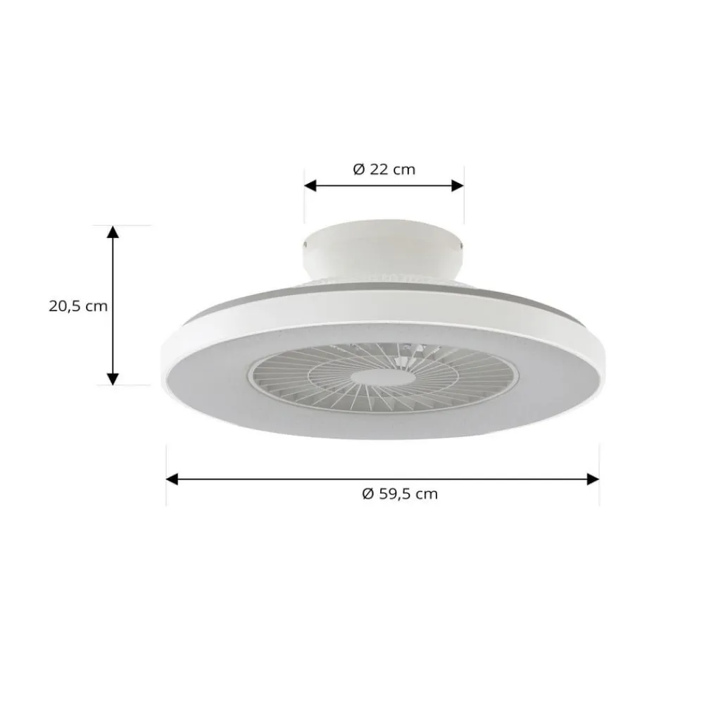 Lindby Smart LED-loftventilator Paavo, hvid, støjsvag, Tuya