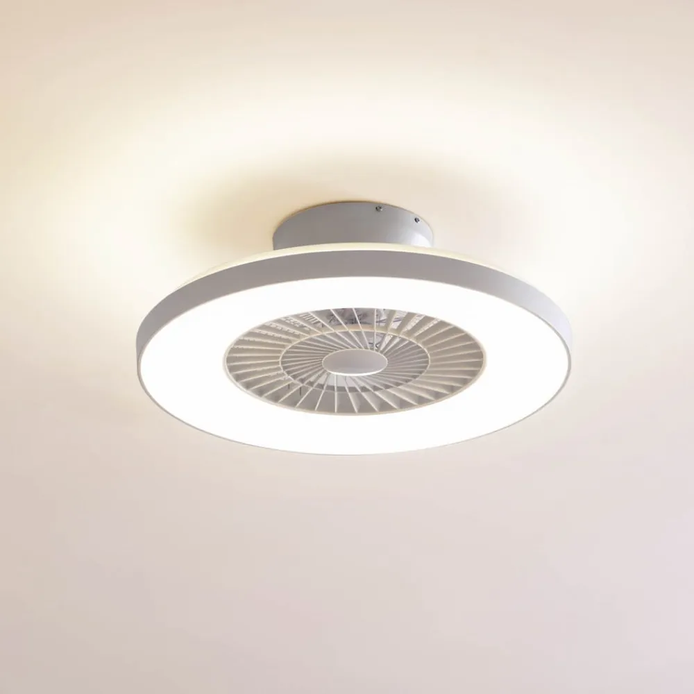 Lindby Smart LED-loftventilator Paavo, hvid, støjsvag, Tuya