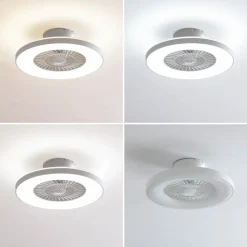 Lindby Smart LED-loftventilator Paavo, hvid, støjsvag, Tuya