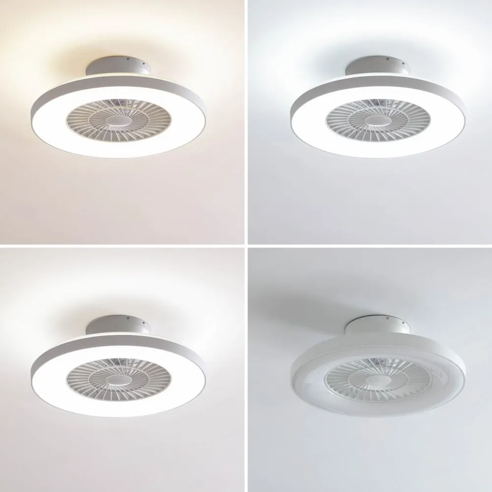 Lindby Smart LED-loftventilator Paavo, hvid, støjsvag, Tuya