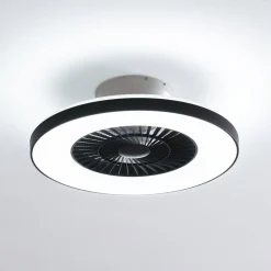 Lindby Loftventilatorer>Smart LED-loftventilator Paavo sort, lydsvag Tuya