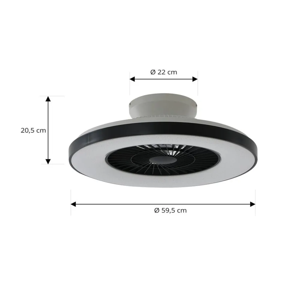 Lindby Loftventilatorer>Smart LED-loftventilator Paavo sort, lydsvag Tuya