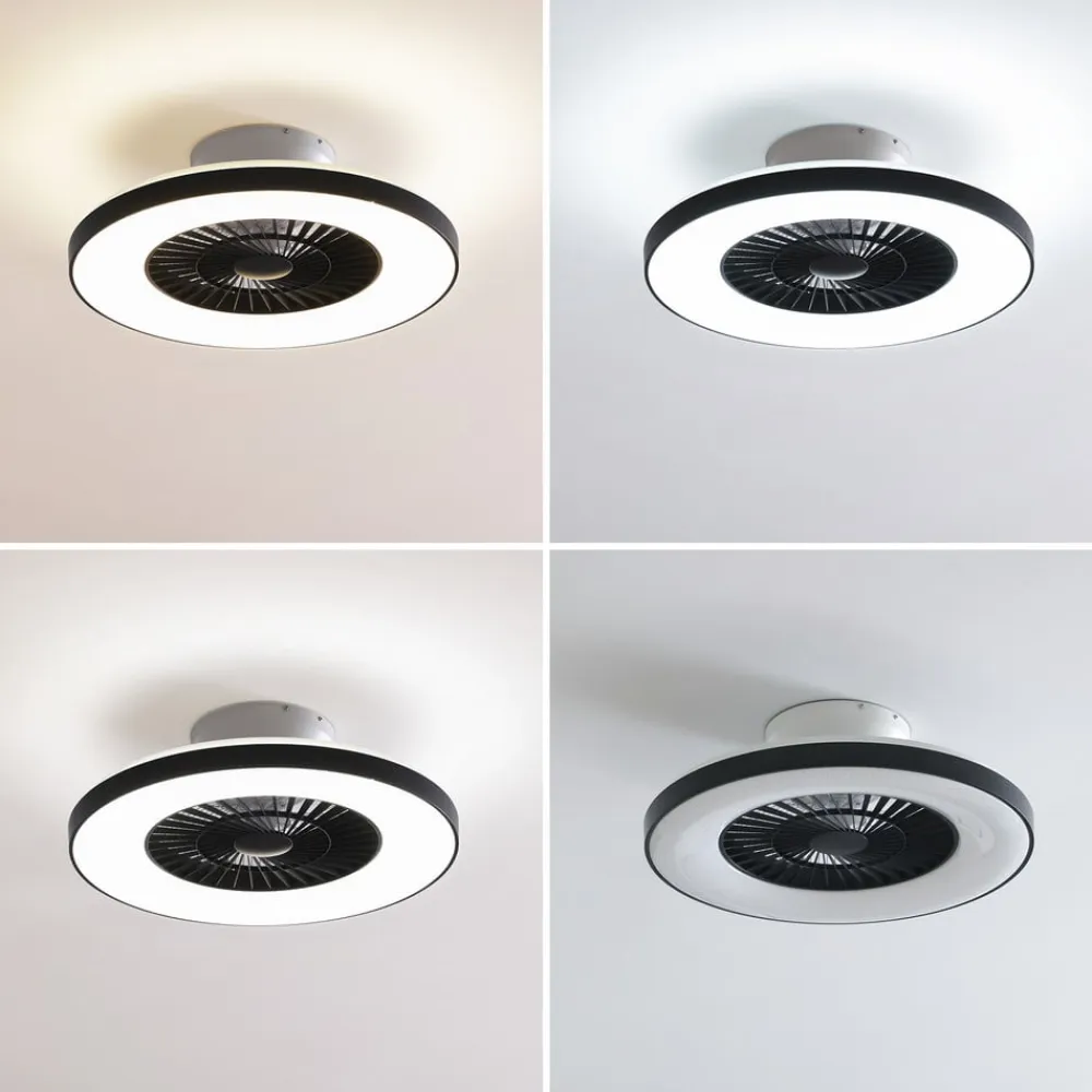 Lindby Loftventilatorer>Smart LED-loftventilator Paavo sort, lydsvag Tuya