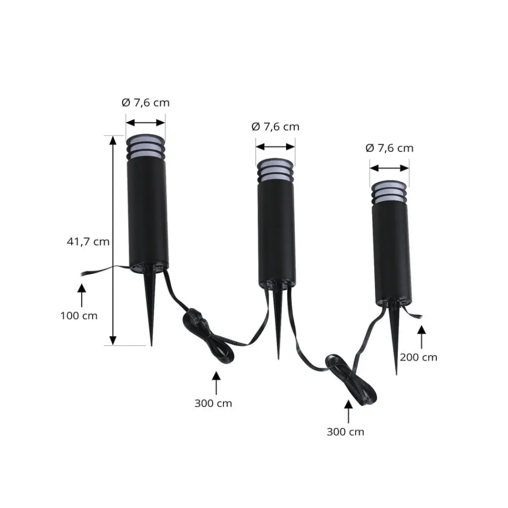 Lindby Smart LED-sokkellampe Kaelo, CCT, RGB, Tuya, 3 enheder