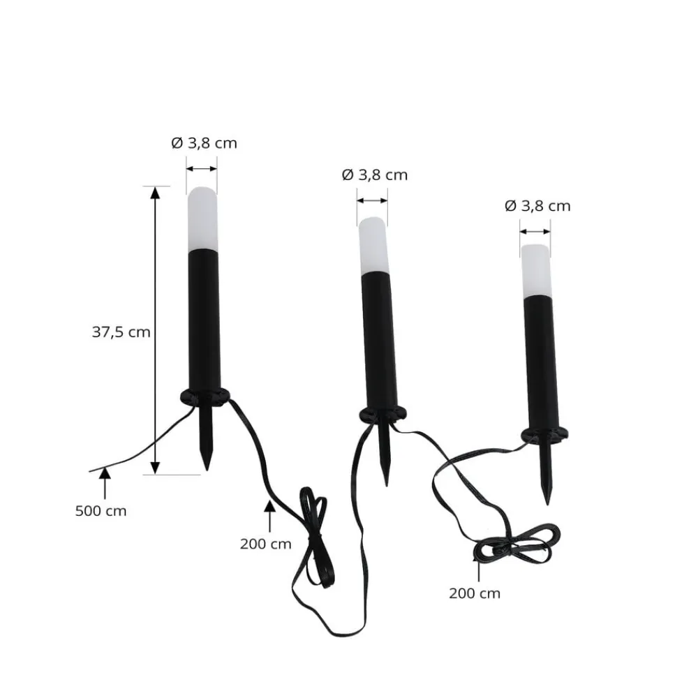 Lindby Smart LED-sokkellampe Elvor, CCT, RGB, Tuya, 3 enheder