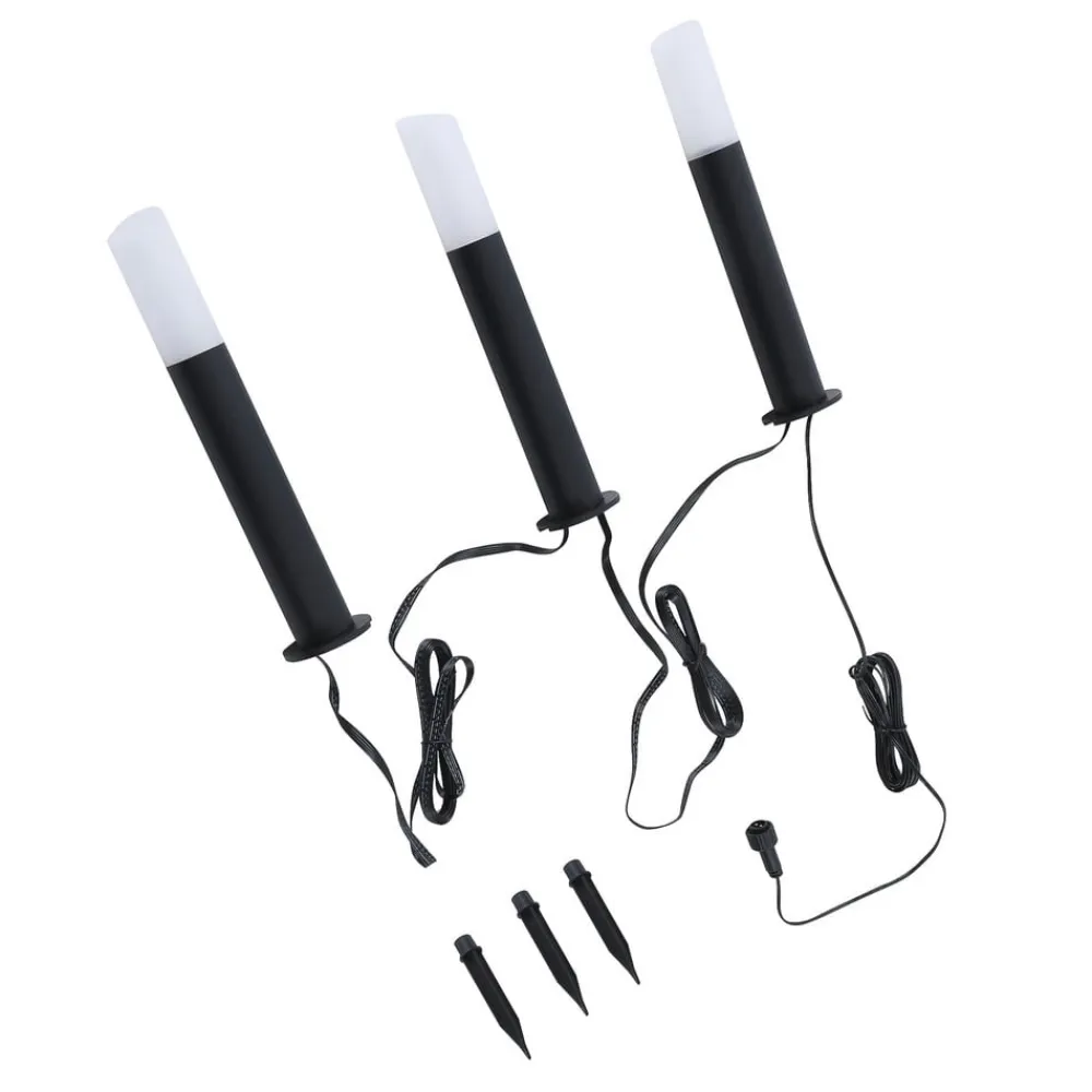 Lindby Smart LED-sokkellampe Elvor, CCT, RGB, Tuya, 3 enheder