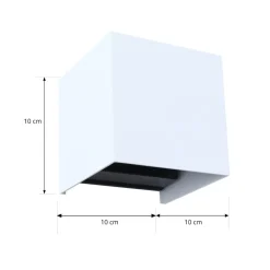 Lindby Smart udendørs LED-væglampe Dara, 10 cm, hvid, CCT Tuya